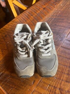 New Balance Kids Taupe Beige Lace-Up Sneakers
